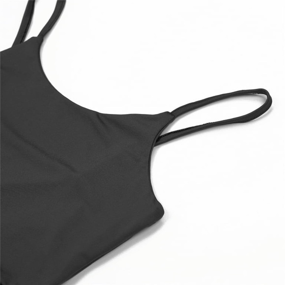 Front Buckle Deep O neck Sleeveless Casual Solid Crop Tank size Medium - Picture 3 of 10